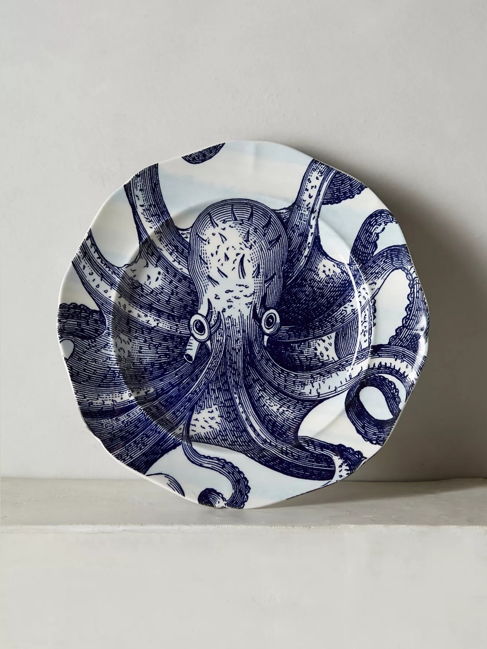 Anthropologie From The Deep Side Plate Octopus 8” Set of 4 NIB